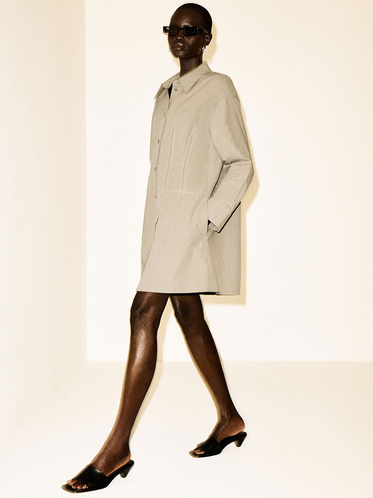 ウエストマーク コットンシャツドレス